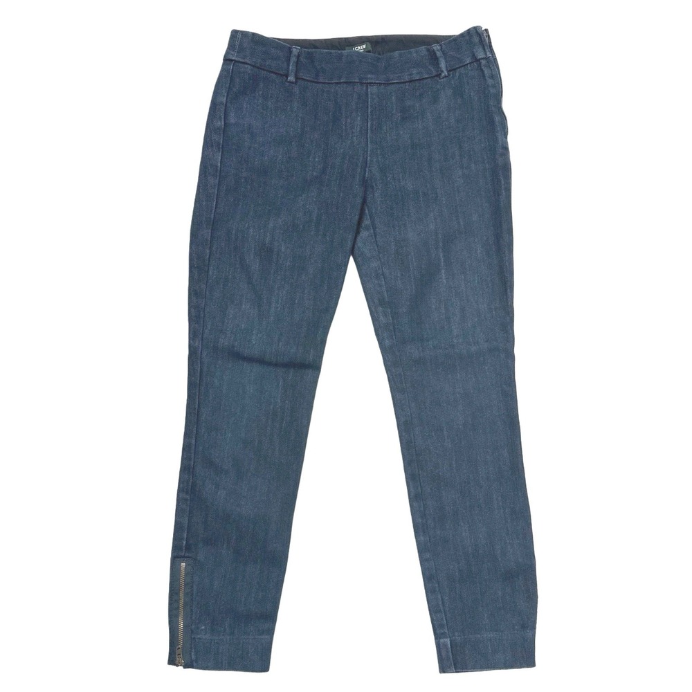J.Crew Stretch City Fit Skinny Cropped Ankle‎ Zipper Dark Wash Jeans Sz 00